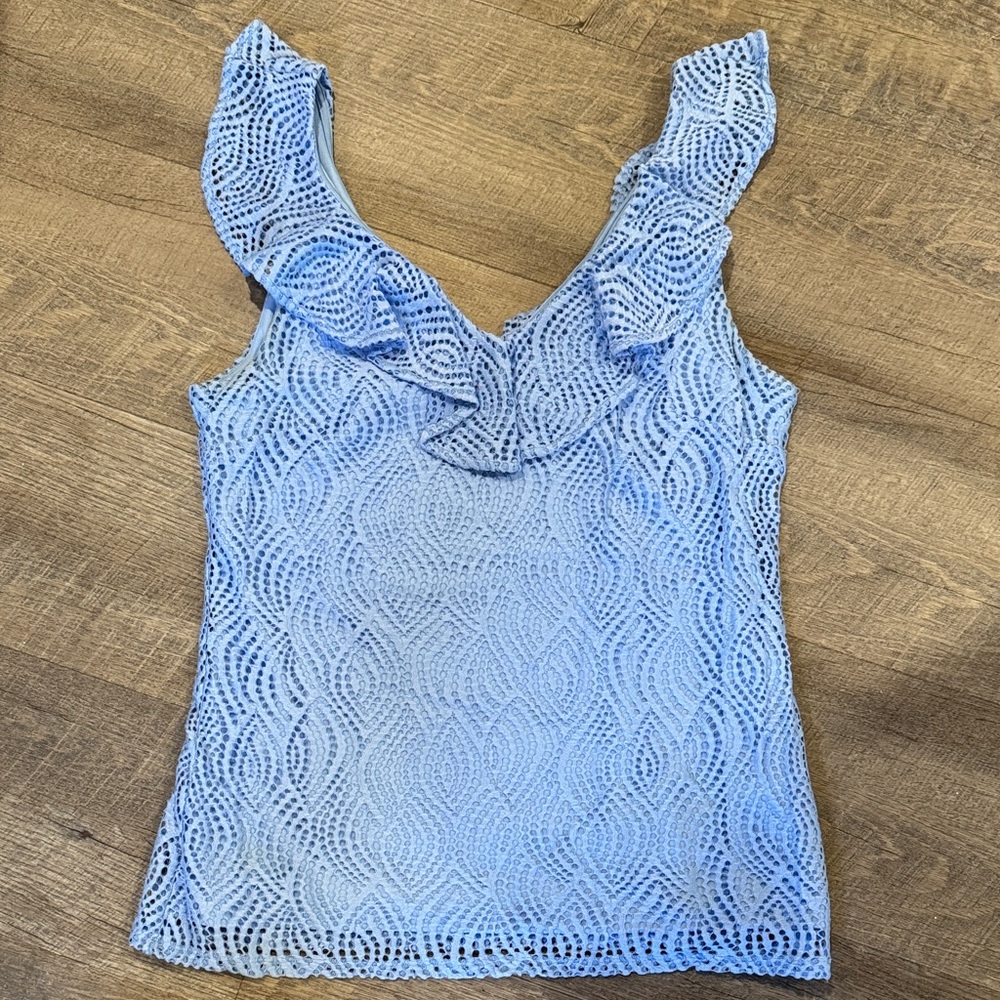 Elegant Blue Lace Lilly Pulitzer Women's Top